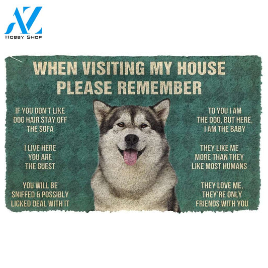 Gearhumans  GearHuman 3D Please Remember Alaskan Malamute Dogs House Rules Custom Doormat