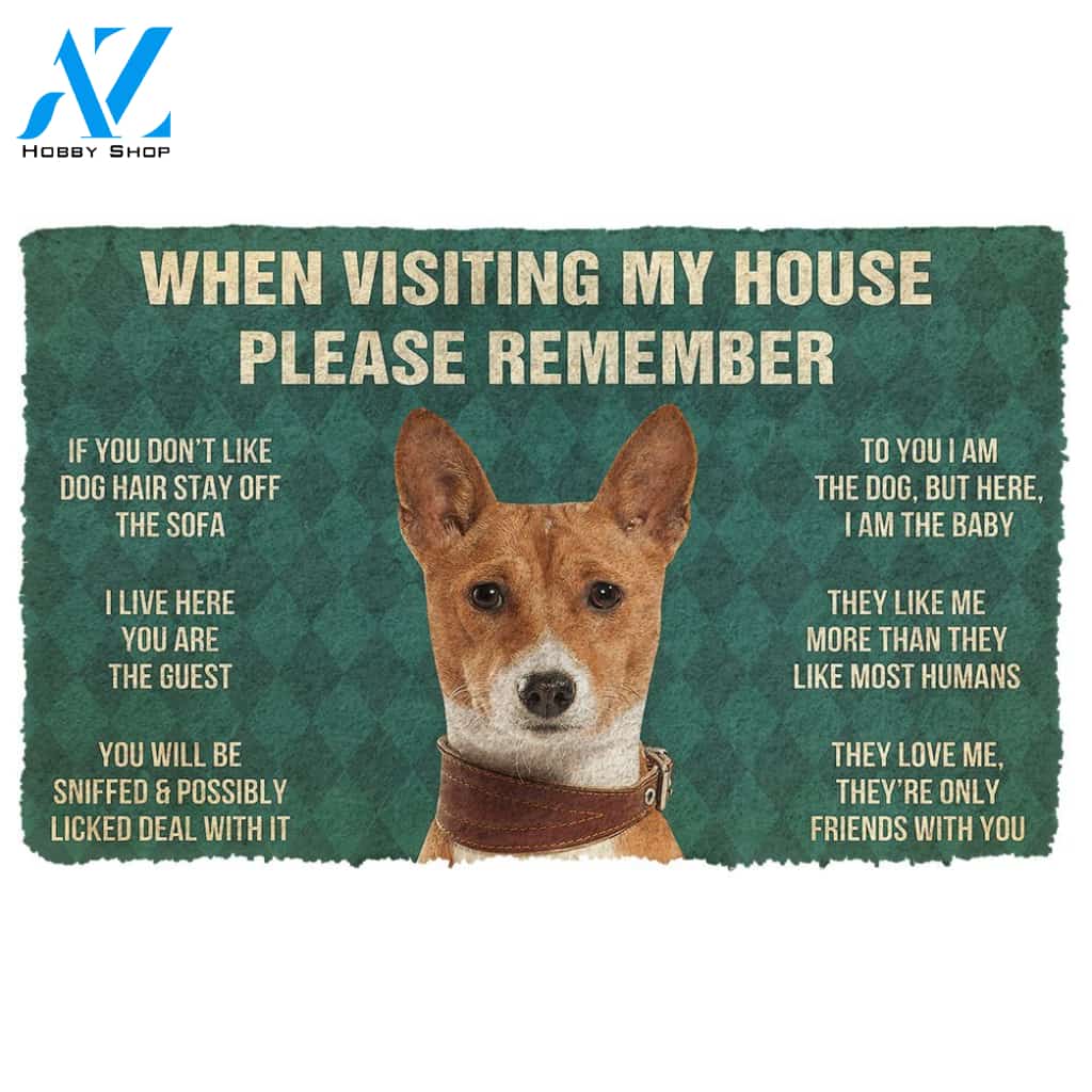 Gearhumans  Gearhuman 3D Please Remember Basenji Dogs House Rules Custom Doormat