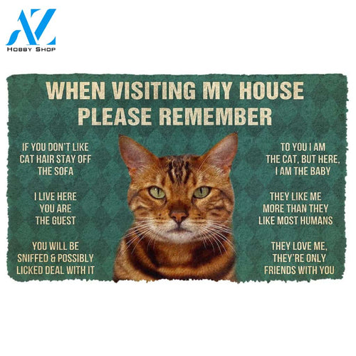 Gearhumans  GearHuman 3D Please Remember Bengal Cat House Rules Doormat