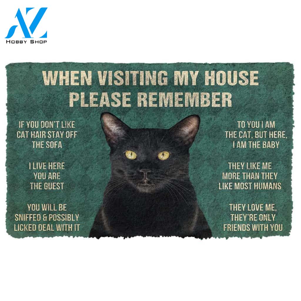 Gearhumans  Gearhuman 3D Please Remember Bombay Cat House Rules Custom Doormat