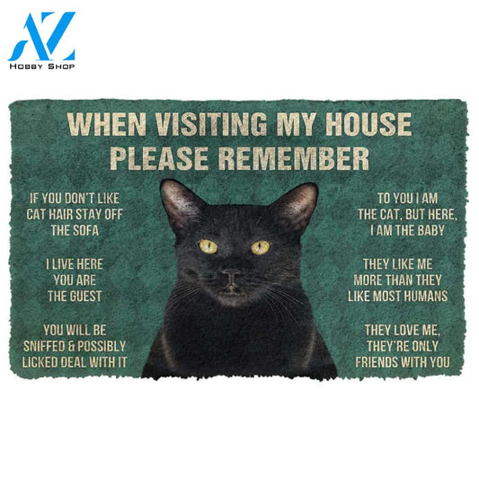 Gearhumans  Gearhuman 3D Please Remember Bombay Cat House Rules Custom Doormat
