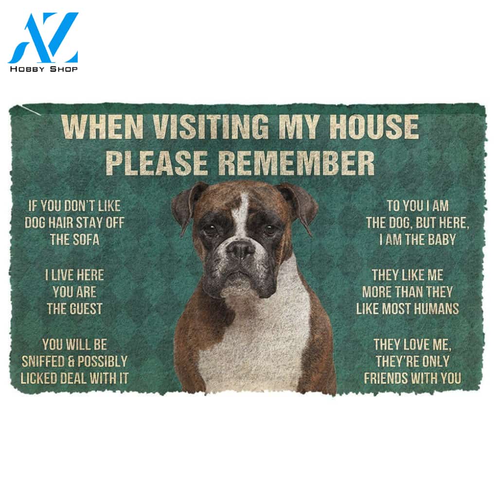 Gearhumans  GearHuman 3D Please Remember Boxer Dog's House Rules Doormat