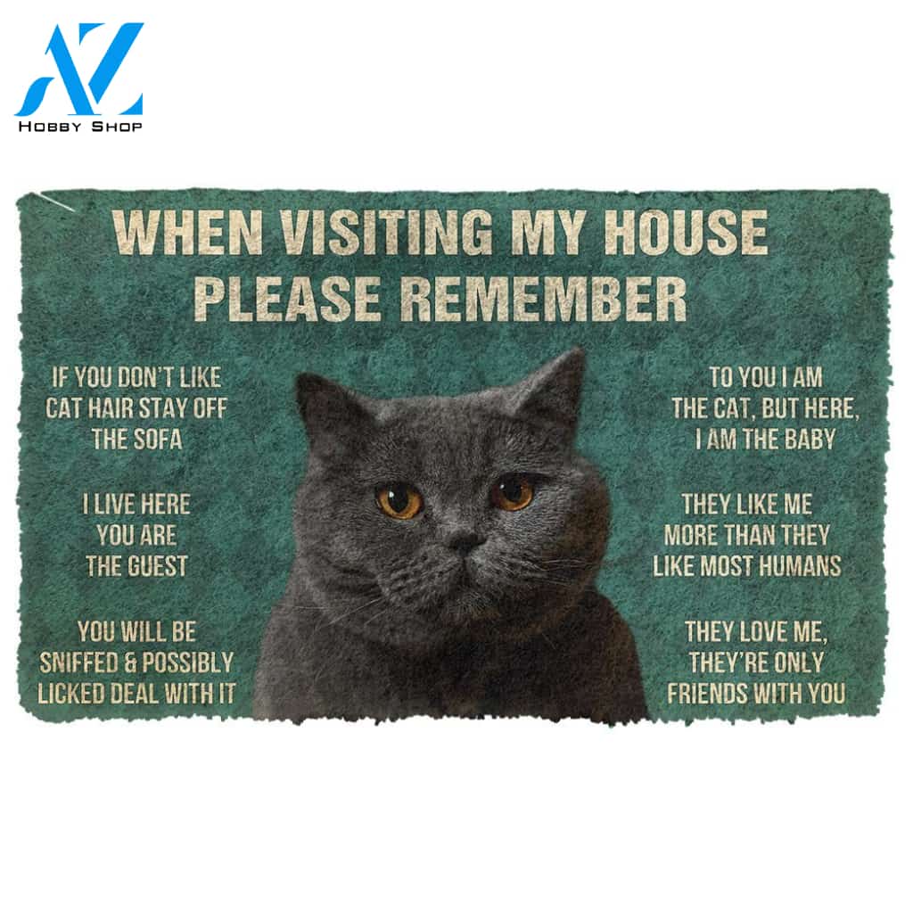 Gearhumans  GearHuman 3D Please Remember British Shorthair Cat House Rules Doormat