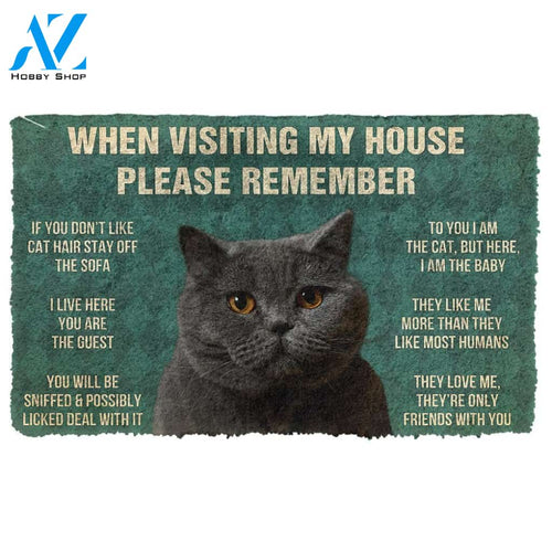 Gearhumans  GearHuman 3D Please Remember British Shorthair Cat House Rules Doormat