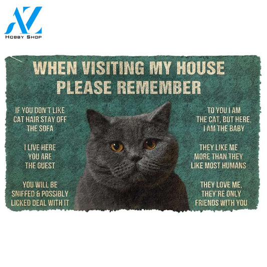 Gearhumans  GearHuman 3D Please Remember British Shorthair Cat House Rules Doormat