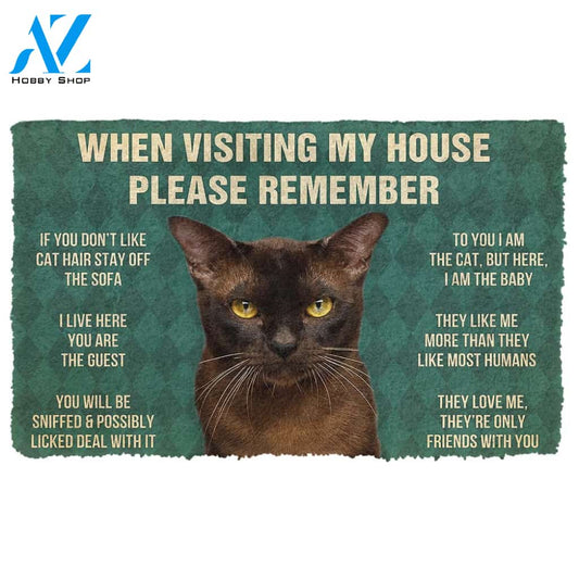 Gearhumans  Gearhuman 3D Please Remember Burmese Cat House Rules Custom Doormat