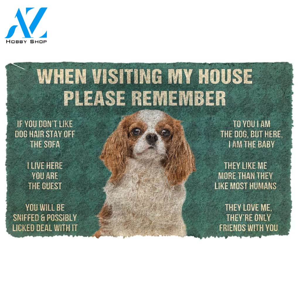 Gearhumans  Gearhuman 3D Please Remember Cavalier King Charles Spaniel Dogs House Rules Custom Doormat