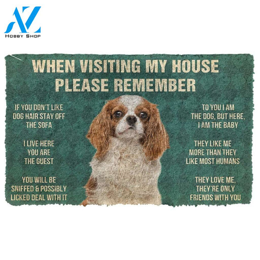 Gearhumans  Gearhuman 3D Please Remember Cavalier King Charles Spaniel Dogs House Rules Custom Doormat
