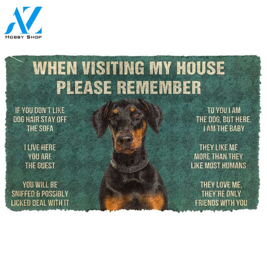 Gearhumans  GearHuman 3D Please Remember Doberman Dog's House Rules Doormat