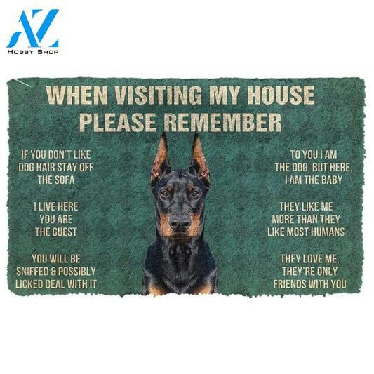 Gearhumans  GearHuman 3D Please Remember Doberman Pinscher Dogs House Rules Doormat