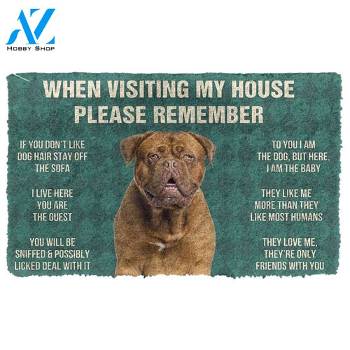 Gearhumans  GearHuman 3D Please Remember Dogue de Bordeaux Dogs House Rules Doormat