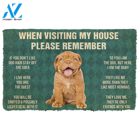Gearhumans  Gearhuman 3D Please Remember Dogue de Bordeaux Puppy Dogs House Rules Custom Doormat