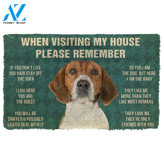 Gearhumans  GearHuman 3D Please Remember English Foxhound Dogs House Rules Doormat