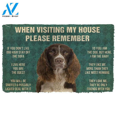 Gearhumans  GearHuman 3D Please Remember English Springer Spaniel Dogs House Rules Doormat