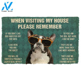 Gearhumans  Gearhuman 3D Please Remember French Bulldog With Glasses Dogs House Rules Custom Doormat