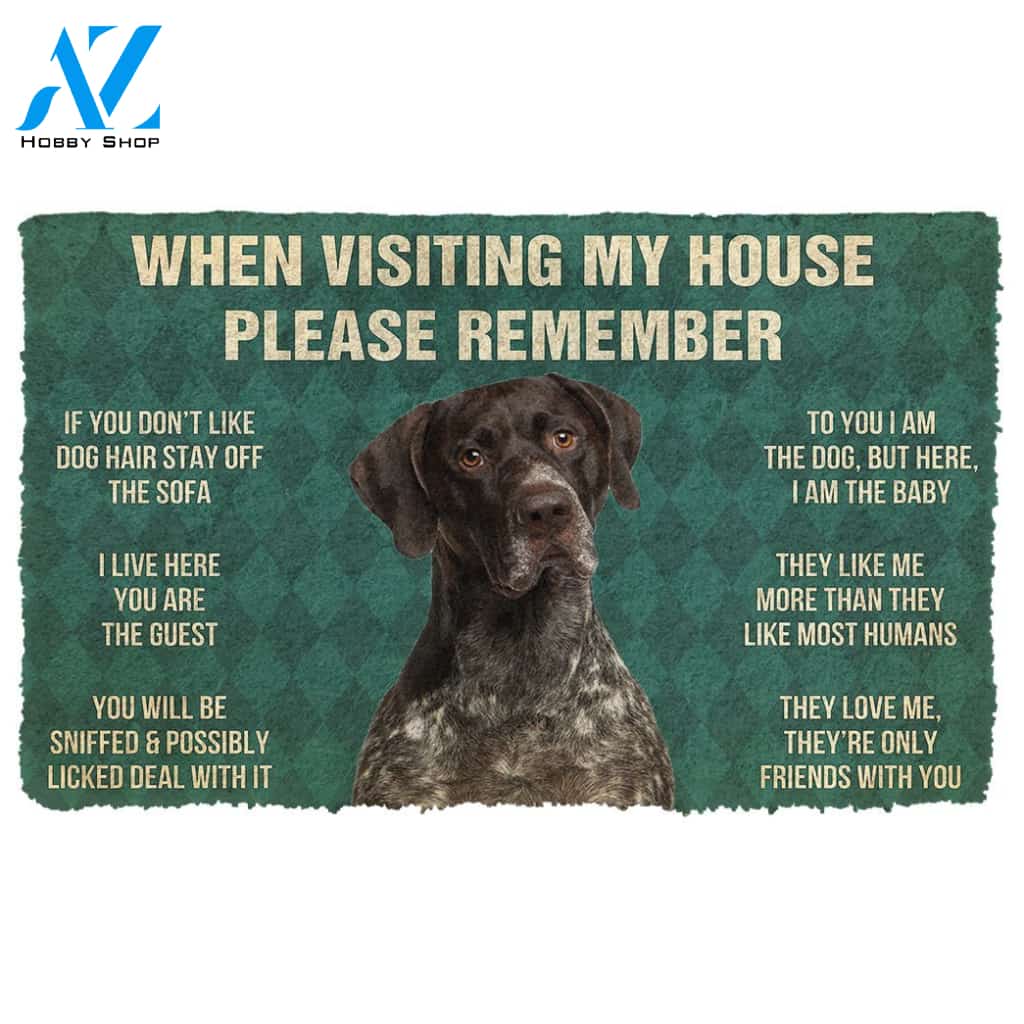 Gearhumans  GearHuman 3D Please Remember German Shorthaired Pointers Dog's House Rules Doormat