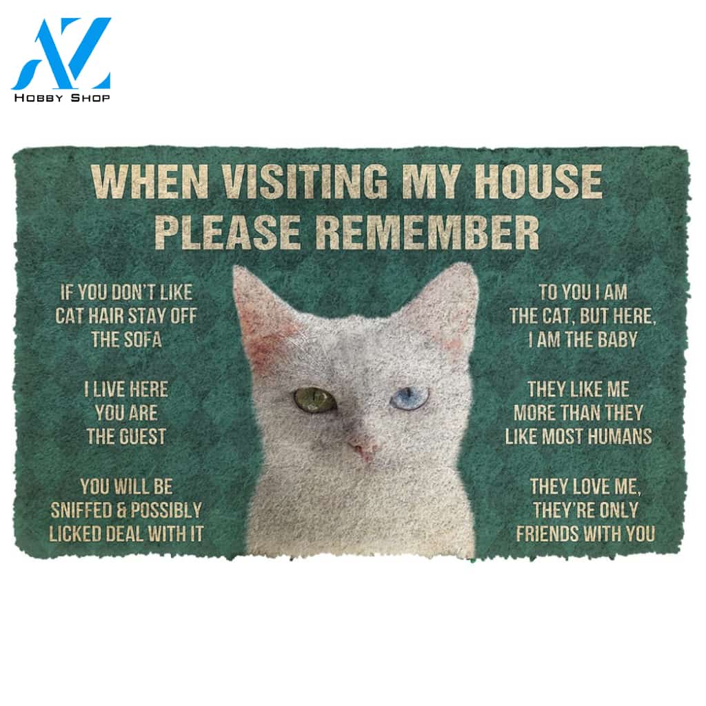 Gearhumans  Gearhuman 3D Please Remember Khao Manee Cats House Rules Custom Doormat