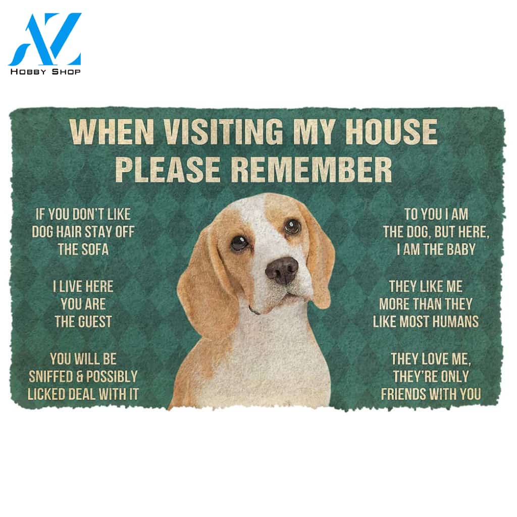 Gearhumans  Gearhuman 3D Please Remember Lemon Beagle Dogs House Rule Custom Doormat
