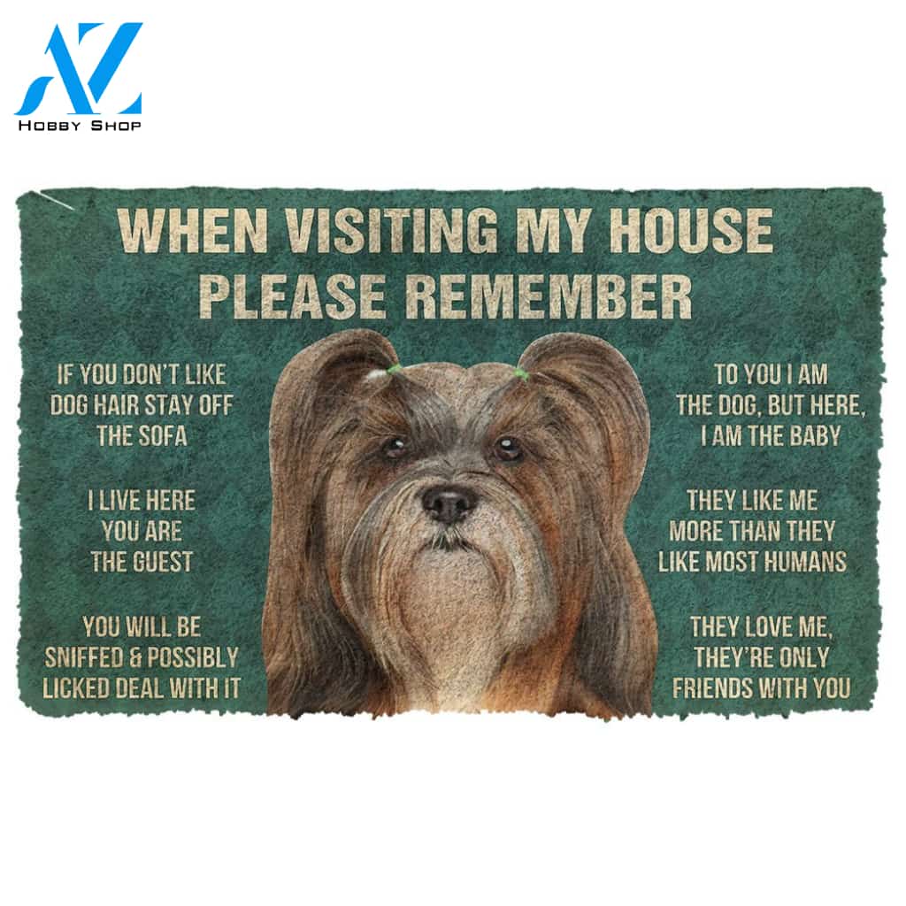Gearhumans  GearHuman 3D Please Remember Lhasa Apso Dogs House Rules Doormat