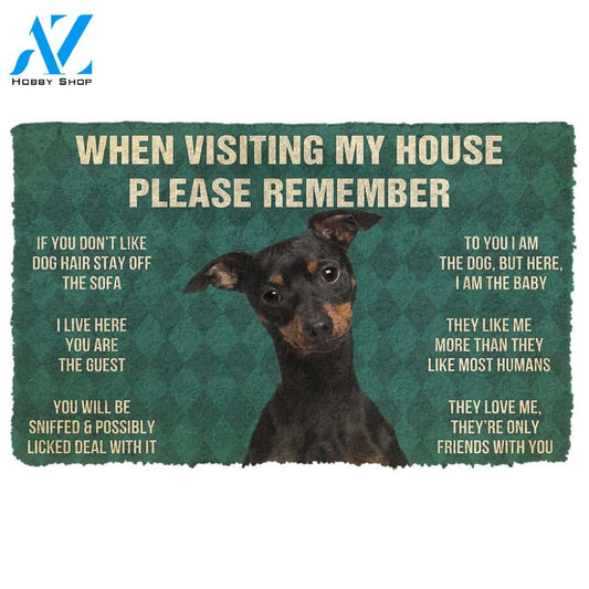 Gearhumans  GearHuman 3D Please Remember Miniature Pinscher Dog's House Rules Doormat
