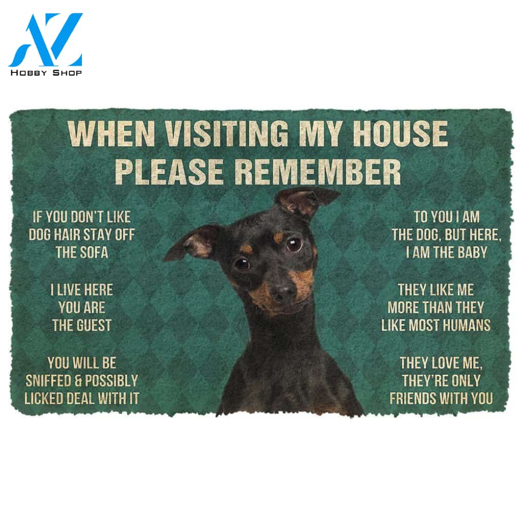 Gearhumans Gearhuman 3D Please Remember Miniature Pinscher Dog'S House Rules Doormat