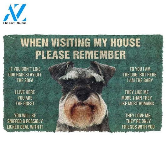 Gearhumans  GearHuman 3D Please Remember Miniature Schnauzer Dogs House Rules Doormat