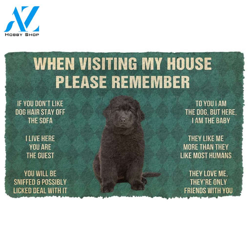 Gearhumans  Gearhuman 3D Please Remember Newfoundland Puppy Dogs House Rules Custom Doormat