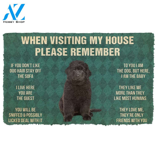 Gearhumans  Gearhuman 3D Please Remember Newfoundland Puppy Dogs House Rules Custom Doormat