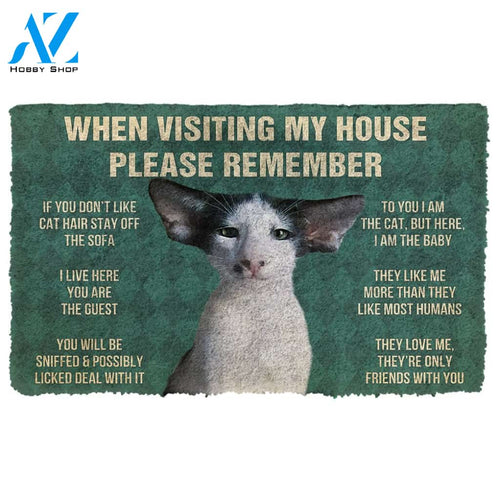 Gearhumans  Gearhuman 3D Please Remember Oriental Shorthair Cats House Rules Custom Doormat