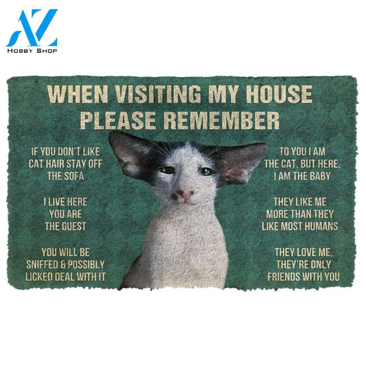 Gearhumans  Gearhuman 3D Please Remember Oriental Shorthair Cats House Rules Custom Doormat