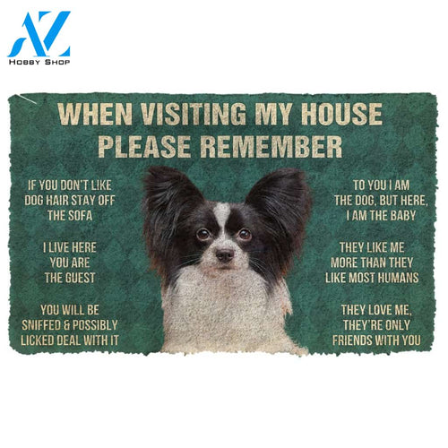 Gearhumans  GearHuman 3D Please Remember Papillon Dogs House Rules Doormat