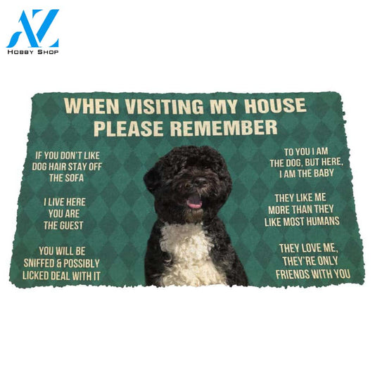 Gearhumans  Gearhuman 3D Please Remember Portuguese Water Dogs House Rules Custom Doormat