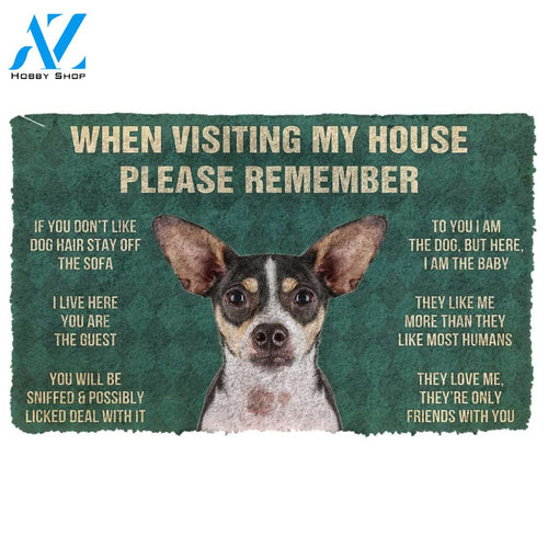 Gearhumans  GearHuman 3D Please Remember Rat Terrier Dogs House Rules Doormat