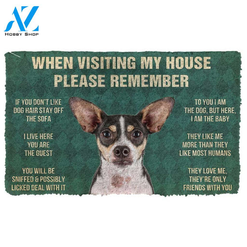 Gearhumans Gearhuman 3D Please Remember Rat Terrier Dogs House Rules Doormat
