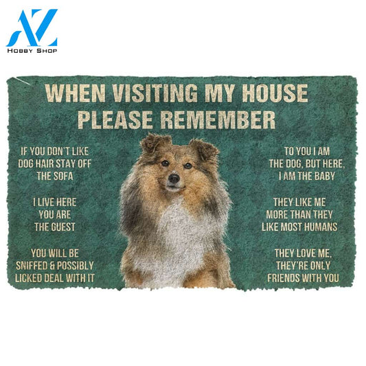 Gearhumans  Gearhuman 3D Please Remember Shetland Sheepdog House Rules Custom Doormat