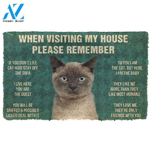 Gearhumans  GearHuman 3D Please Remember Siamese Cat House Rules Doormat