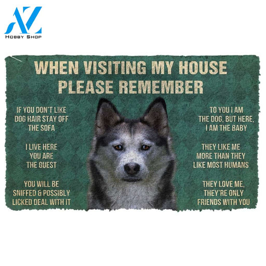 Gearhumans  GearHuman 3D Please Remember Siberian Husky Dogs House Rules Doormat