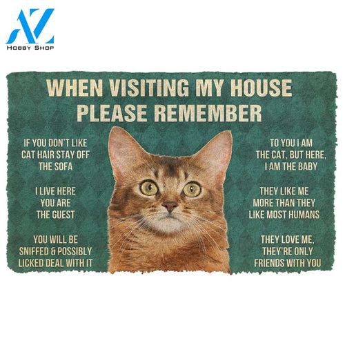 Gearhumans  Gearhuman 3D Please Remember Somali Cat House Rules Custom Doormat