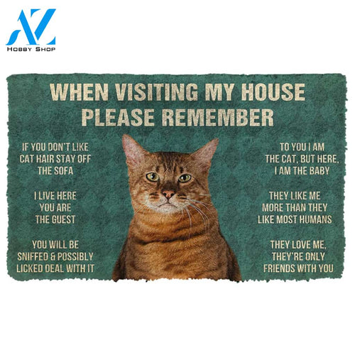 Gearhumans  Gearhuman 3D Please Remember Toyger Cat House Rules Custom Doormat