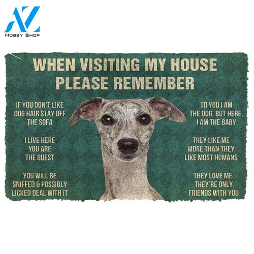Gearhumans  GearHuman 3D Please Remember Whippet Dogs House Rules Doormat