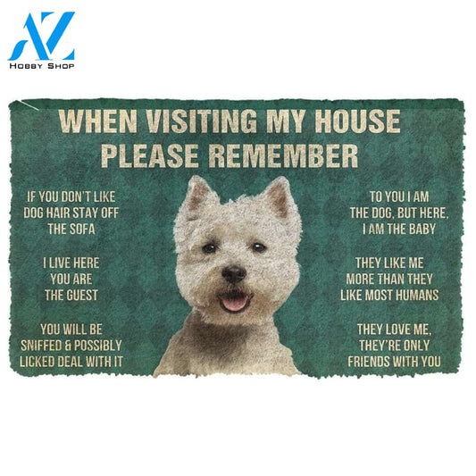 Gearhumans Gearhuman 3D Please Remember White Terrier Dog'S House Rules Doormat