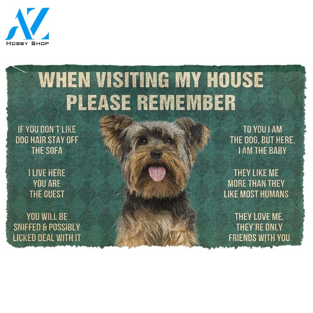 Gearhumans Gearhuman 3D Please Remember Yorkshire Terrier Dog'S House Rules Doormat