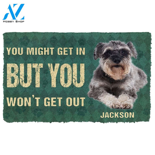 Gearhumans  Gearhuman 3D You Might Get In But You Wont Get Out Miniature Schnauzers Dog Doormat