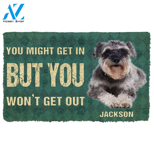 Gearhumans  Gearhuman 3D You Might Get In But You Wont Get Out Miniature Schnauzers Dog Doormat