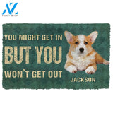 Gearhumans  Gearhuman 3D You Might Get In But You Wont Get Out Pembroke Welsh Corgis Dog Doormat