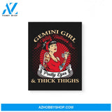 Gemini Girl With Tattoos Pretty Eyes Thick Thighs Zodiac Birthday Gift Matte Canvas