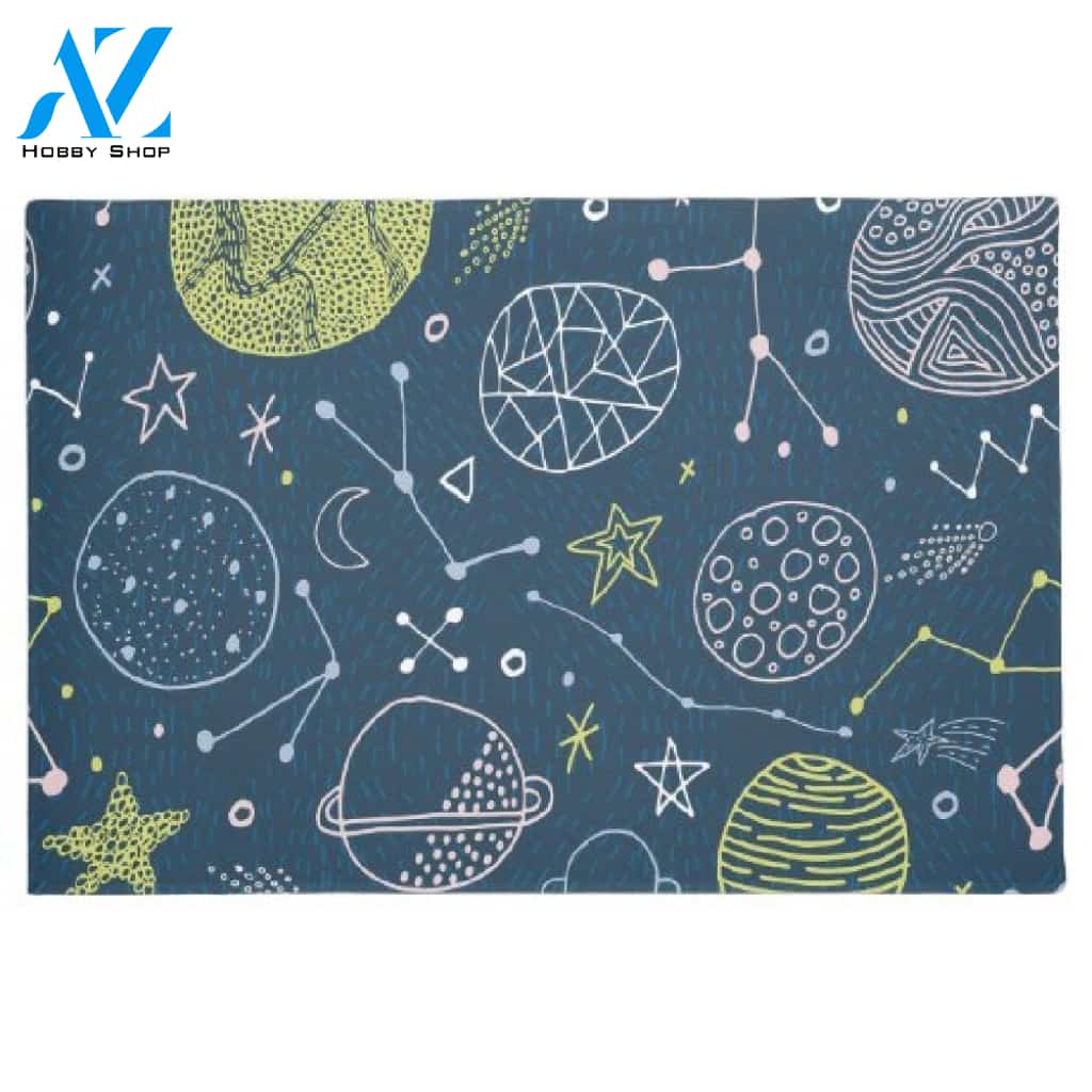 Geometric Outer Space Zodiac Indoor and Outdoor Doormat Warm House Gift Welcome Mat Gift for Friend Family