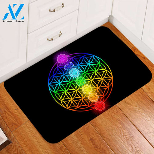 Geometric Rainbow Chakra Door Mat