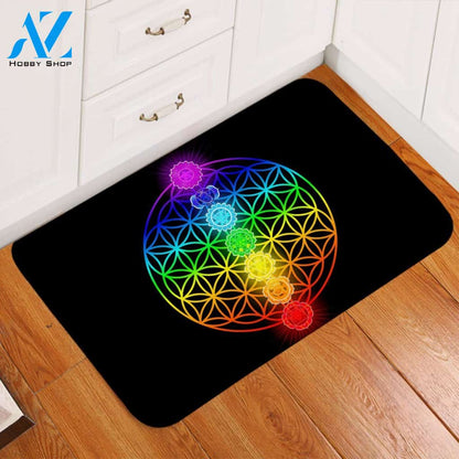 Geometric Rainbow Chakra Printed Doormat Home Decor