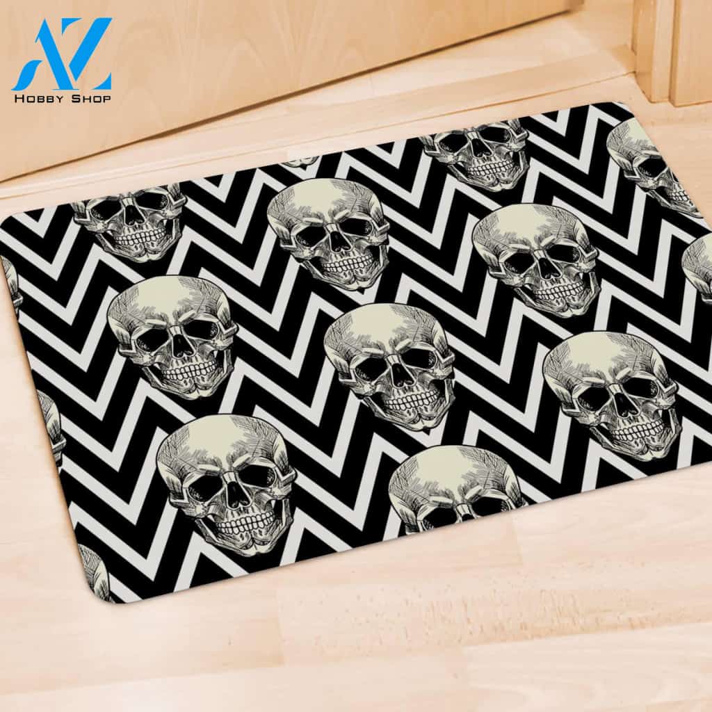 Geometric Skull Door Mat